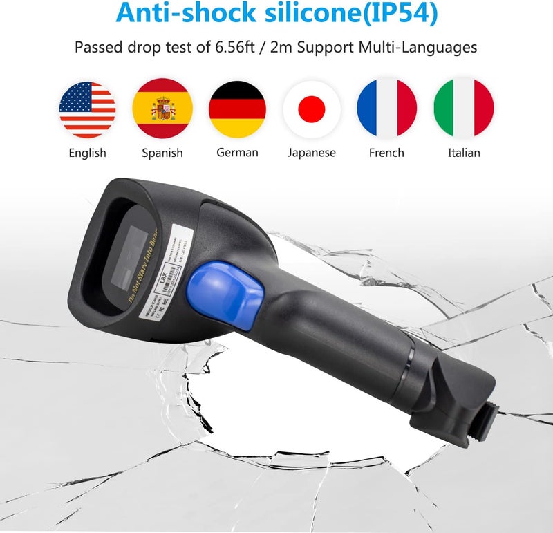 NetumScan Bluetooth 1D Bar Code Scanner, 3 in 1 Automatic Wireless Barcode Scanner Handheld USB CCD Barcode Reader for Store, Warehouse POS, Computer, Tablet, iPhone, iPad, Android - Image 2