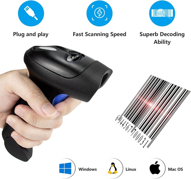 NetumScan Bluetooth 1D Bar Code Scanner, 3 in 1 Automatic Wireless Barcode Scanner Handheld USB CCD Barcode Reader for Store, Warehouse POS, Computer, Tablet, iPhone, iPad, Android - Image 3