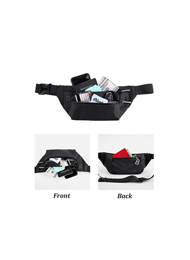 KASTWAVE Waist Bag Crossbody Travel Bag, Waterproof and Durable, Shoulder Casual Cell Phone Backpack Anti-theft Strap Backpack for Outdoor Sports Running and Workout (Black) - Image 4