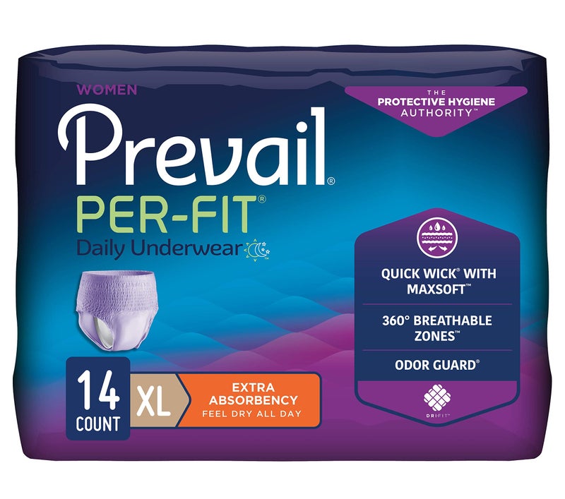 First Quality Prevail Per-Fit for Women Daily Protective Underwear - Pull-up Incontinence Underwear - Disposable Adult Diaper for Women - Extra Absorbency - X-Large - 14 Count Bag - Image 1
