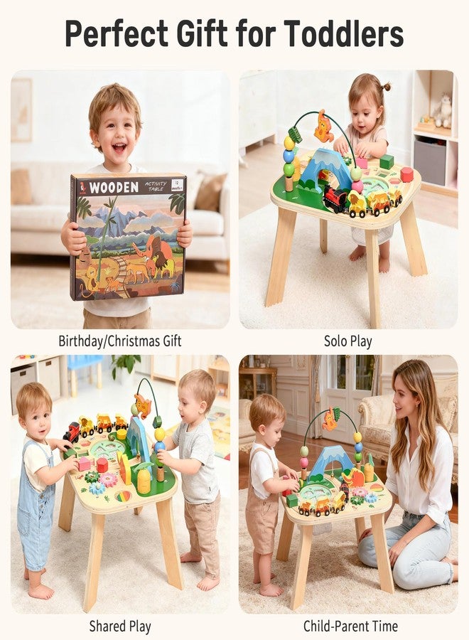 wingyz Activity Table for 1 Year Old Toddler, 9-in-1 Multi-Colorful Wooden Montessori Toys, Baby Play Table with Bead Maze Shape Sorter Train Toy, Educational Gifts for Kids Boys Girls - Image 3
