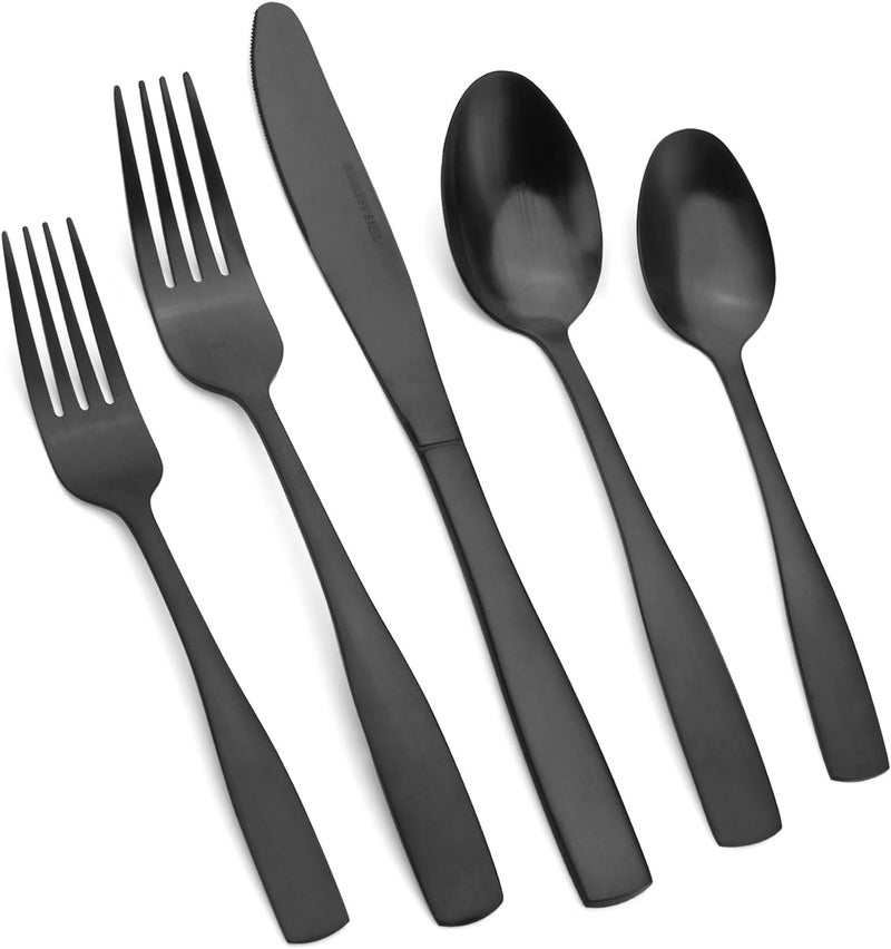 Vanys 40Piece Silverware Set Satin Finish Flatware Cutlery Set Service for 8 KnivesForksSpoons Included Dishwasher Safe - Image 1