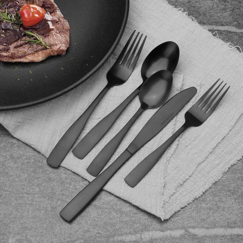 Vanys 40Piece Silverware Set Satin Finish Flatware Cutlery Set Service for 8 KnivesForksSpoons Included Dishwasher Safe - Image 5