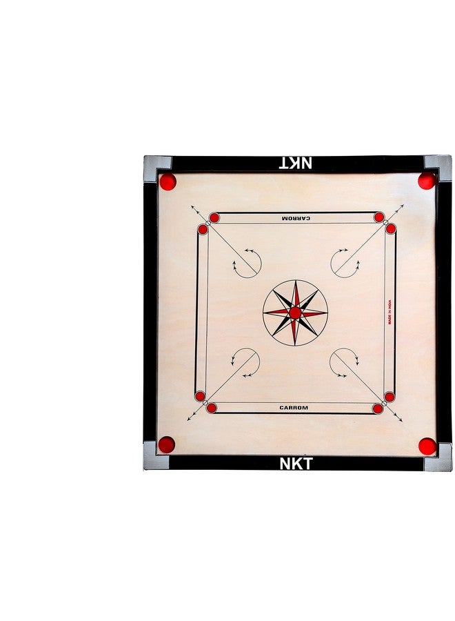 NKT Carrom Board 32 inch Free with Carrom Coin and Powder and stricker 3mm Plywood( Full Size 0013) - Image 1