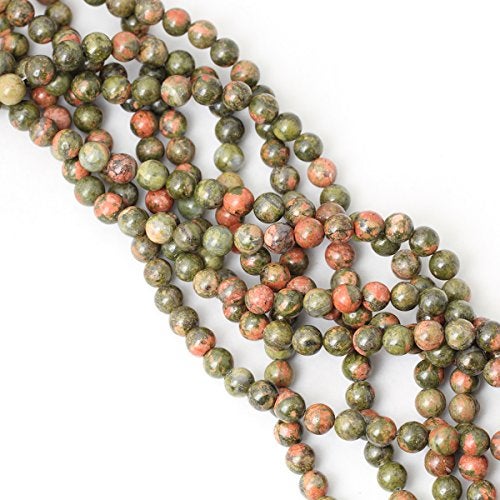 CHEAVIAN 45PCS 8mm Natural Unakite Gemstone Round Loose Beads for Jewelry Making DIY Handmade 1 Strand 15" - Image 4
