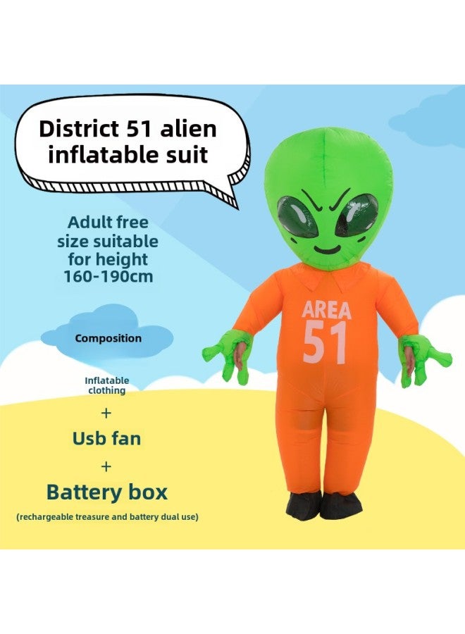Adult Funny Costume Performance Funny Cartoon Doll Dress Up Props Area 51 Alien Inflatable Year Gift-Color:District 51 Alien—adult  - Image 1