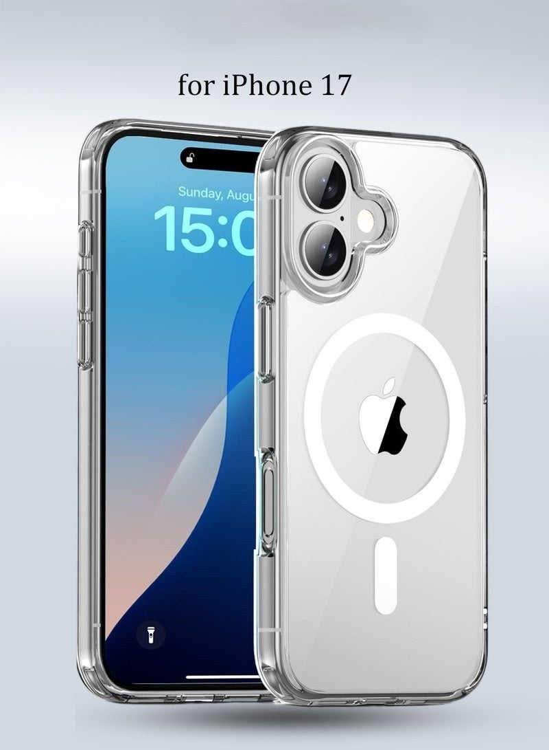 اس-توب جراب شفاف مغناطيسي لهاتف iPhone 17 ، متوافق مع MagSafe، مقاوم للاصفرار والخدوش، حماية فائقة من الصدمات بتصميم أنيق - Image 1