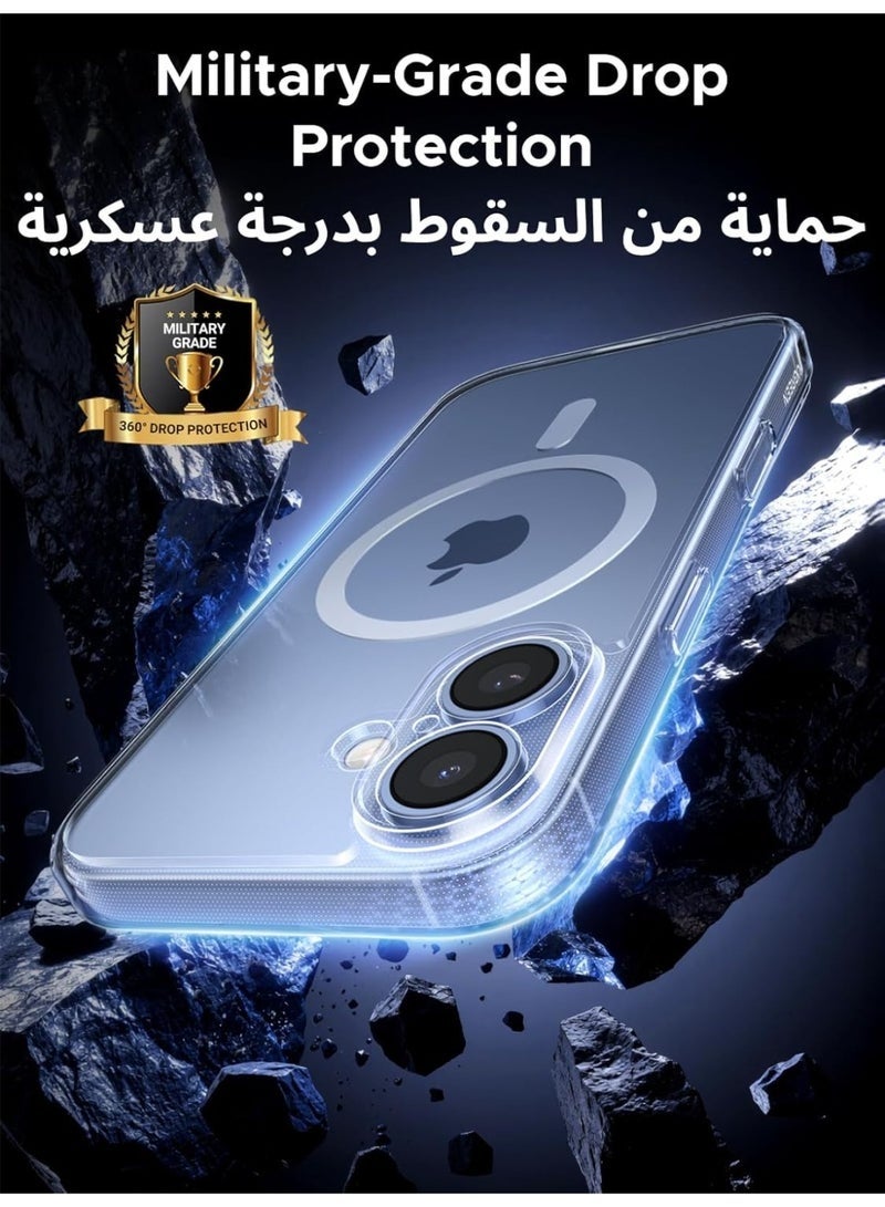 اس-توب جراب شفاف مغناطيسي لهاتف iPhone 17 ، متوافق مع MagSafe، مقاوم للاصفرار والخدوش، حماية فائقة من الصدمات بتصميم أنيق - Image 1