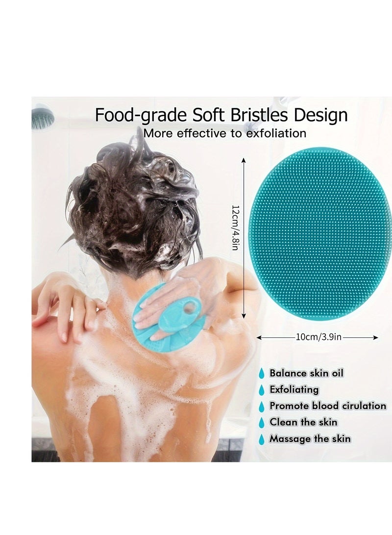 Generic 1 pcs Dark Green Silicone Body Cleansing Brush - Gentle Exfoliating Shower Scrubber for Smooth and Radiant Skin  - Image 5
