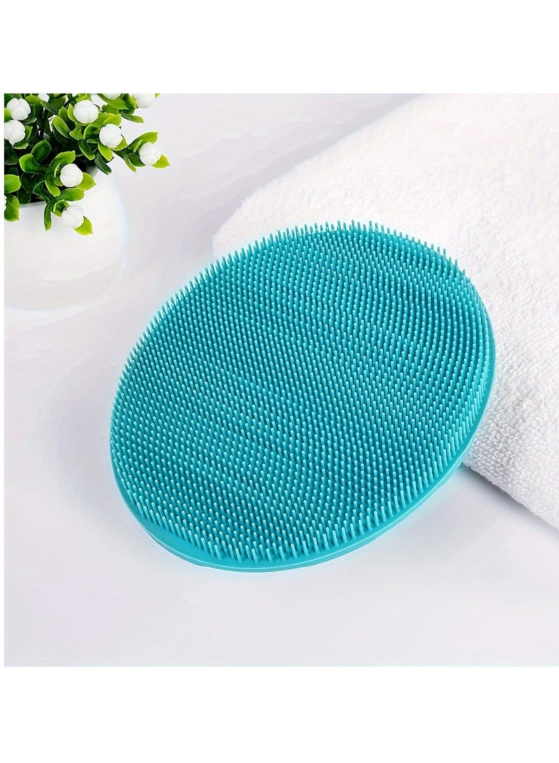 Generic 1 pcs Dark Green Silicone Body Cleansing Brush - Gentle Exfoliating Shower Scrubber for Smooth and Radiant Skin  - Image 4