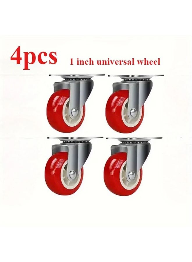 4pcs 1.25 Inch Heavy Duty Swivel Casters Lockable PVC Wheels For Furniture Carts - Image 3