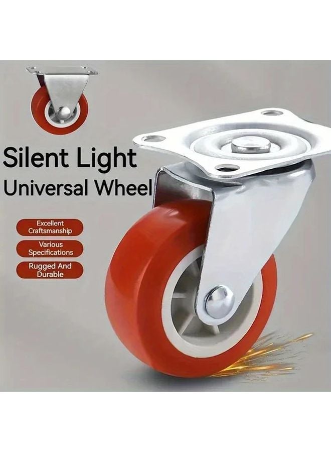 4pcs 1.25 Inch Heavy Duty Swivel Casters Lockable PVC Wheels For Furniture Carts - Image 2