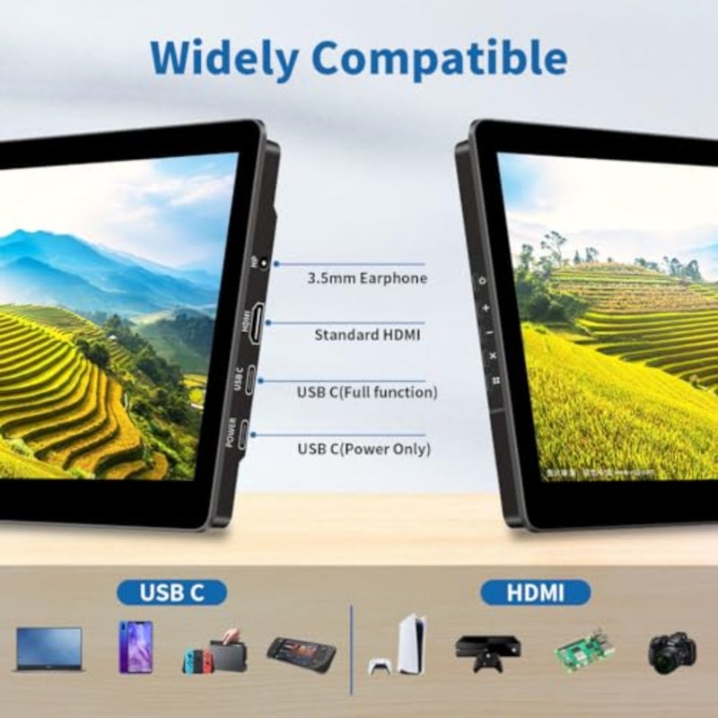 8.9 Inch Portable Monitor Touchscreen With Stand 1920 * 1200 16:10 450Nits Optical Bonding HDMI/USB-C Small Display for Ras Pi Mini PC Laptop Mac - Image 5