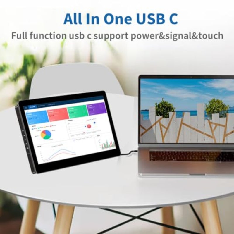 8.9 Inch Portable Monitor Touchscreen With Stand 1920 * 1200 16:10 450Nits Optical Bonding HDMI/USB-C Small Display for Ras Pi Mini PC Laptop Mac - Image 3
