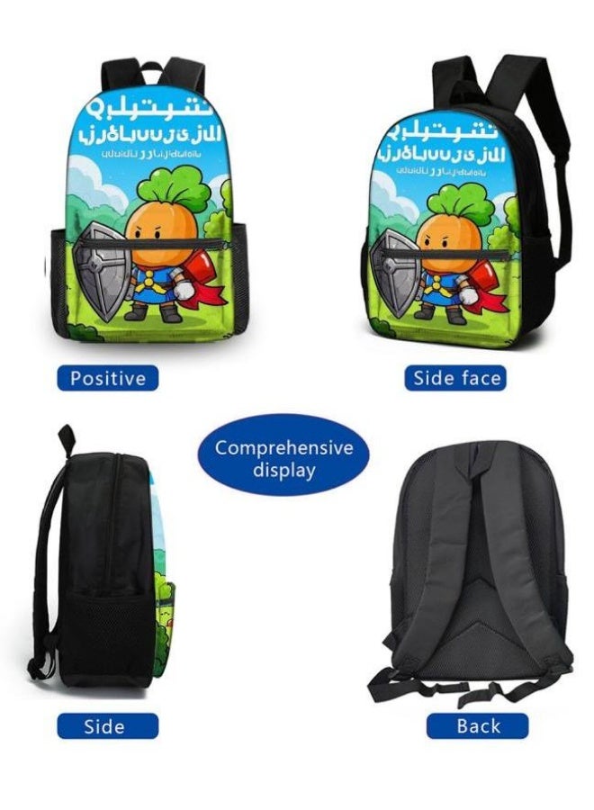 Cartoon three-piece schoolbag with zipper - 187 - Image 3
