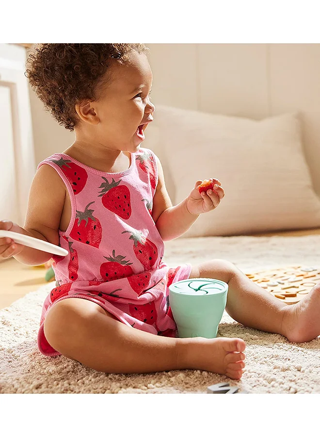 Munchkin C'est Silicone Snack Catcher With Lid - Coral, 6 Months +