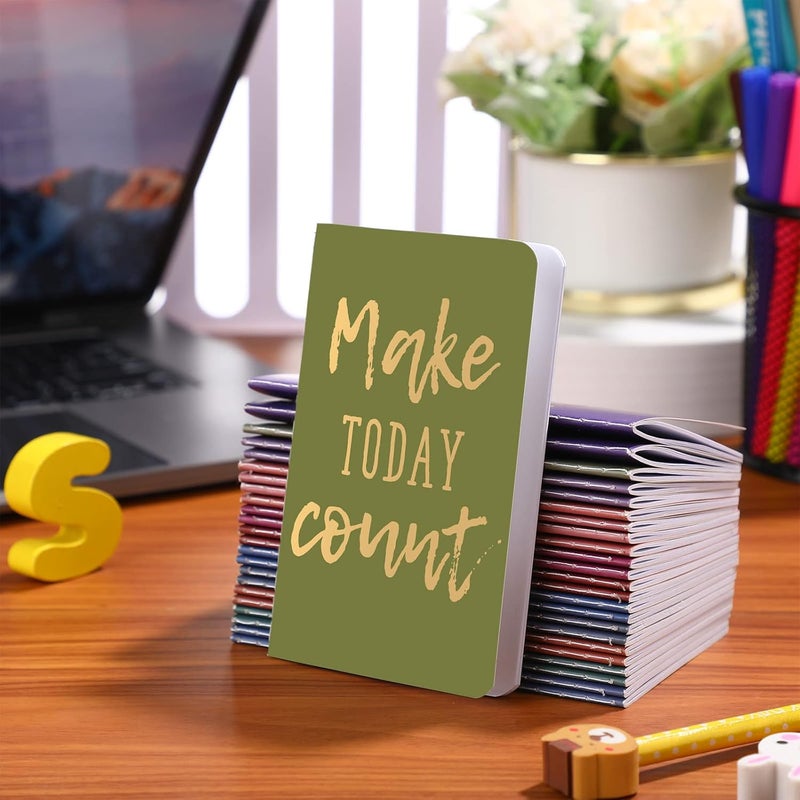 klarako 24 Pcs Mini Colorful Notebooks, Funny Motivational Journals Notepads Inspirational Notepads Small Pocket Notebook for Kids Teacher School Office Gift Bulk Prizes Travel Supplies (Motivational Style) - Image 5