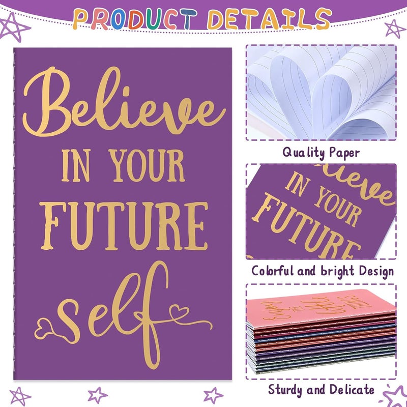 klarako 24 Pcs Mini Colorful Notebooks, Funny Motivational Journals Notepads Inspirational Notepads Small Pocket Notebook for Kids Teacher School Office Gift Bulk Prizes Travel Supplies (Motivational Style) - Image 3