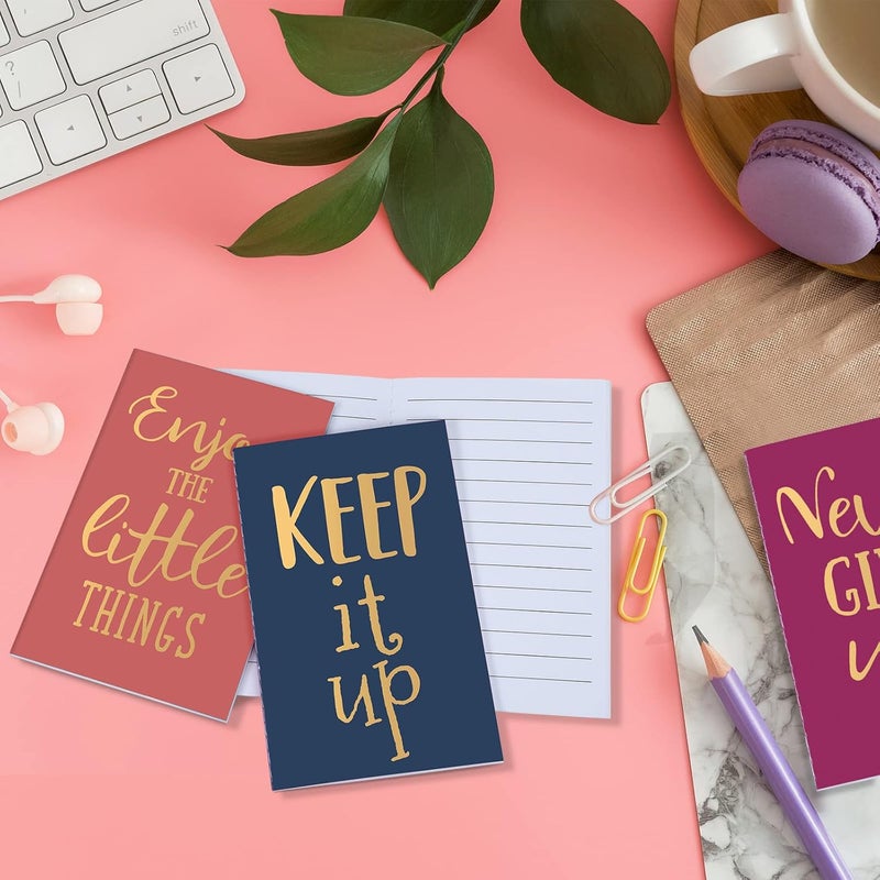 klarako 24 Pcs Mini Colorful Notebooks, Funny Motivational Journals Notepads Inspirational Notepads Small Pocket Notebook for Kids Teacher School Office Gift Bulk Prizes Travel Supplies (Motivational Style) - Image 4