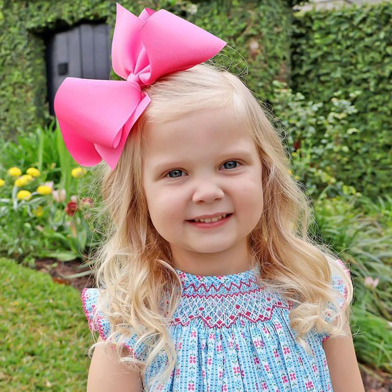 Oaoleer 20PCS 8 Inch Hair Bows for Girls Grosgrain Ribbon Toddler Hair Accessories with Alligator Clips for Toddlers Baby Girls Kids Teens in Pairs - Image 3