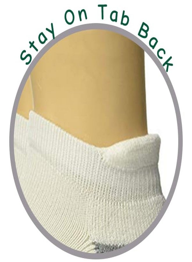 Top Flite Men's Coolmax Seamless Sport Comfort Tab Low Cut Socks 3 Pair Pack, White/Grey, Large - Image 3