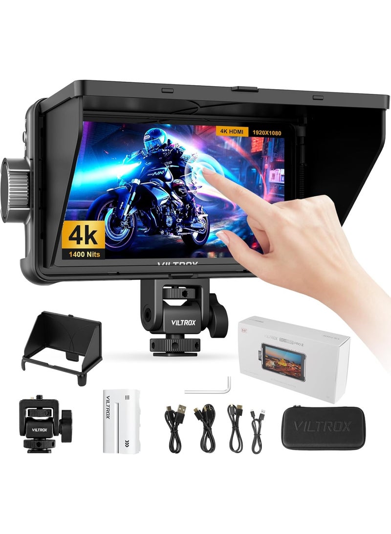 Viltrox DC-550 Pro II 5.5-Inch Touchscreen HD Monitor – 1400 Nits High-Brightness IPS, 4K HDMI 2.0 60Hz, USB/Wi-Fi Camera Control, 3D LUT & Onion Skin, For DSLR & Mirrorless Cameras - Image 1
