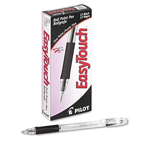 PILOT EasyTouch Ballpoint Stick Pens, Fine Point, Black Ink, 12-Pack (32001) - Image 2