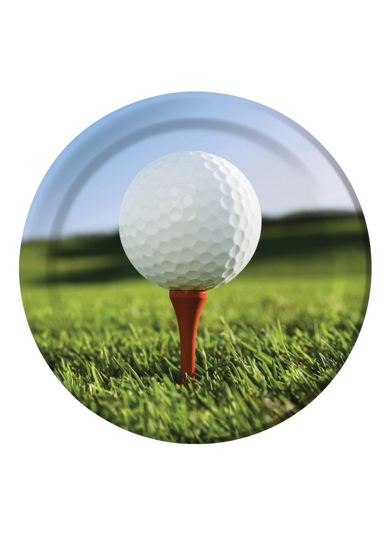 CREATIVE CONVERTING Creative Converting Sports Fanatic Golf Sturdy Style Paper Dinner Plate  8.75""  Multicolor  - Image 1
