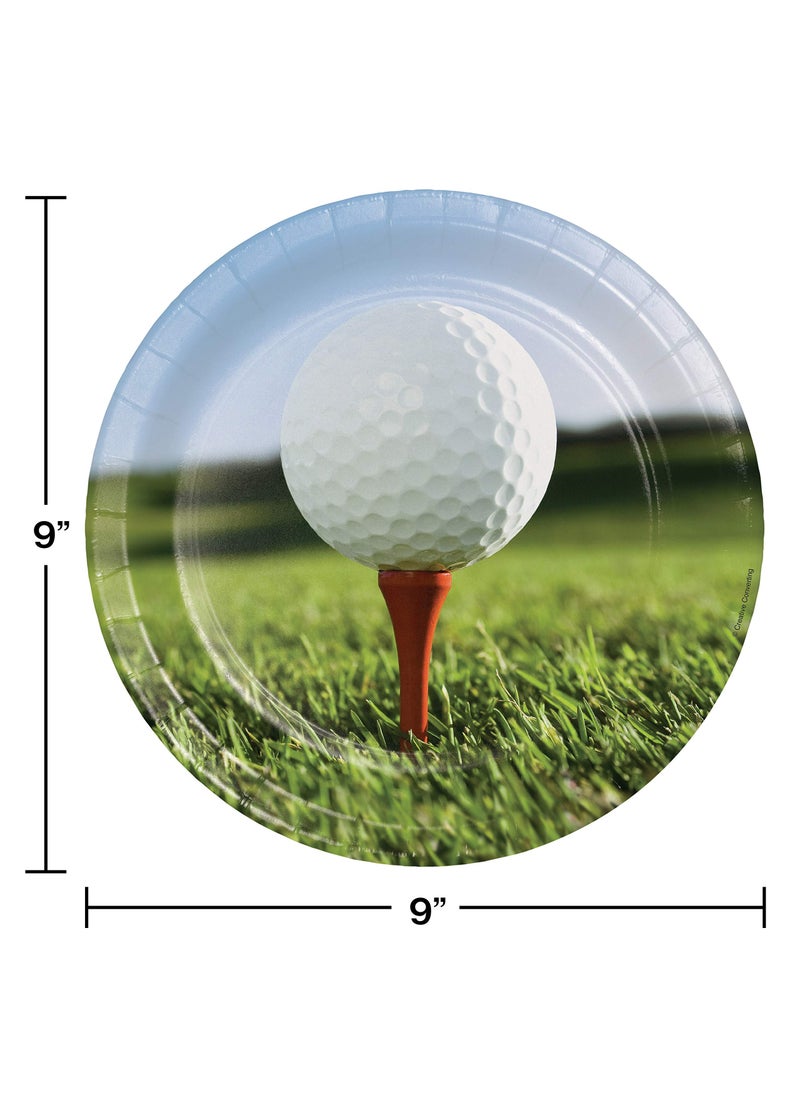 CREATIVE CONVERTING Creative Converting Sports Fanatic Golf Sturdy Style Paper Dinner Plate  8.75""  Multicolor  - Image 2