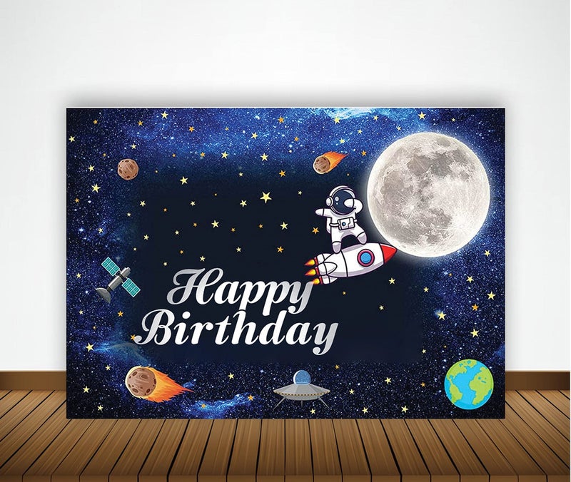 Theme My Party Theme My Party Happy Birthday Backdrop Banner for Party Decorations (6FT X 4FT)  - Image 1