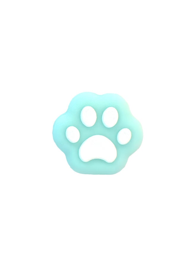 AMOGMO Special-shaped Cat Claw Rocker Cap For Switch Handle Silicone Non-slip Game Rocker Protection Cap-Product Color:White Cat Claws On Blue Background (1000 Per Pack)  - Image 1