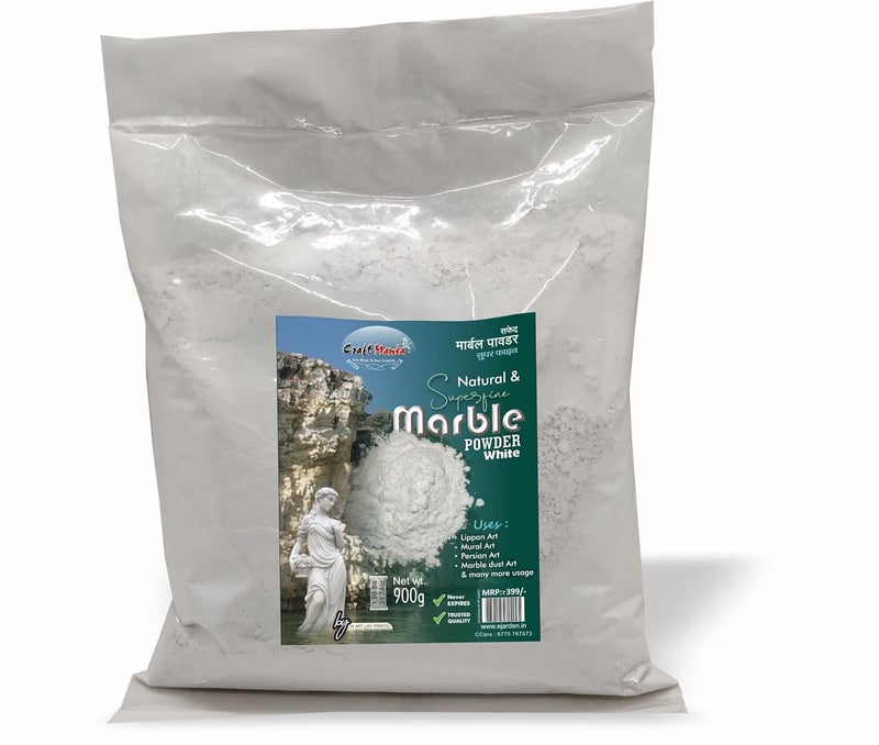 Craft Mania 900g White Marble Powderdust for Mural Relief Painting Raised Art Persian lippan Embossed 3D Art DIY Gift for Artists Students Safe for Children for All Arts Crafts 900g
