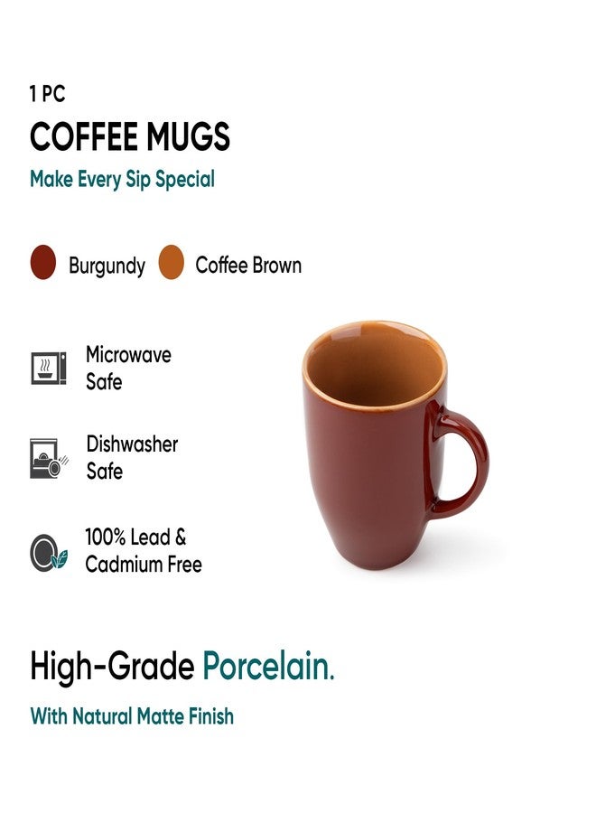 Shay كوب شاي سيراميك للقهوة، قطعة واحدة، 300 مل، عنابي | كوب شاي | لمسة نهائية لامعة | كوب قهوة من البورسلين | كوب سيراميك | آمن للاستخدام في الميكروويف (كوب حليب عنابي، قطعة واحدة) - Image 3