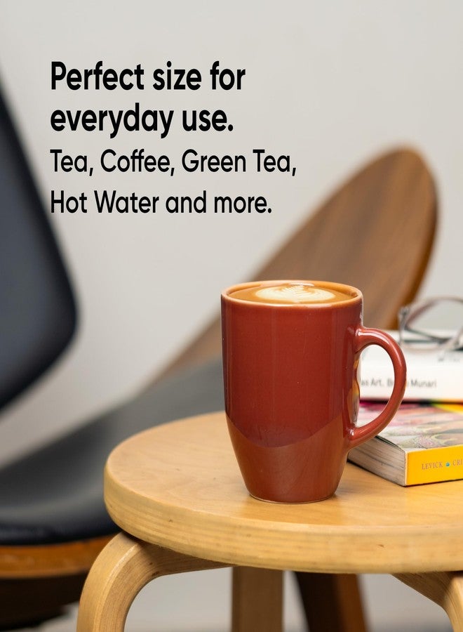 Shay كوب شاي سيراميك للقهوة، قطعة واحدة، 300 مل، عنابي | كوب شاي | لمسة نهائية لامعة | كوب قهوة من البورسلين | كوب سيراميك | آمن للاستخدام في الميكروويف (كوب حليب عنابي، قطعة واحدة) - Image 2