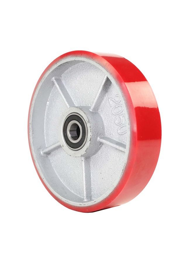 BMB tools Heavy duty Red Polyurethane Wheels 180x50 Plate Casters - Image 1