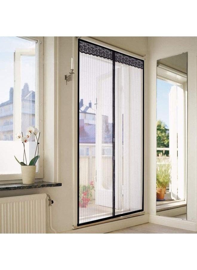 yongsheng Magic Mesh Magnetic Automatic Closure Anti-Mosquito Door Curtain Multicolour 100*210cm-280g-Ngreen Magnetic Screen Door Mesh - Heavy Duty Magic Door Screen Closure with Magnets for Sliding, Patio, French, Front and Back Door, Kid and Pet Friendly, Easy Install  - Image 2