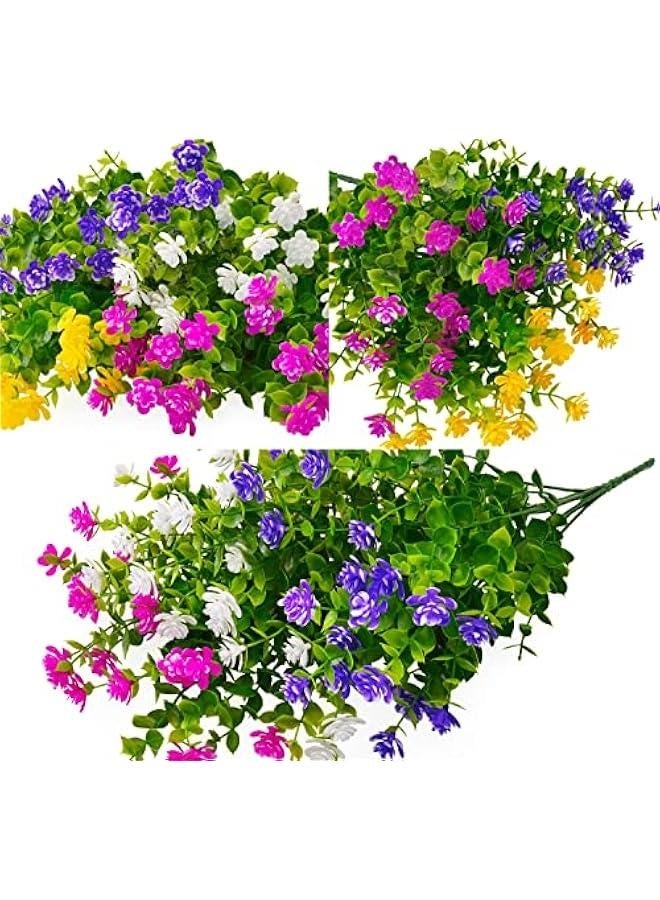 Generic 8 Bundles Artificial Flowers Lifelike No Fade UV Resistant Fake Plastic Flowers Faux Plants for Hanging Planters Outside Porch Window Box Wedding Home Décor - Indoor/Outdoor Use  - Image 3