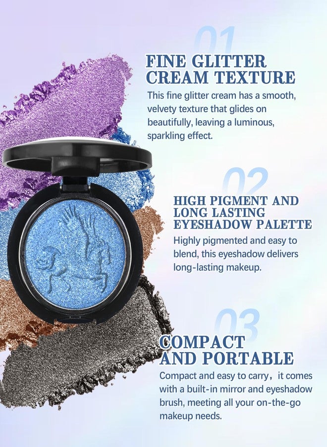 LYSdefeu Glitter Eyeshadow Palette,Purple Holographic Metallic Iridescent Eye Shadow - Image 3