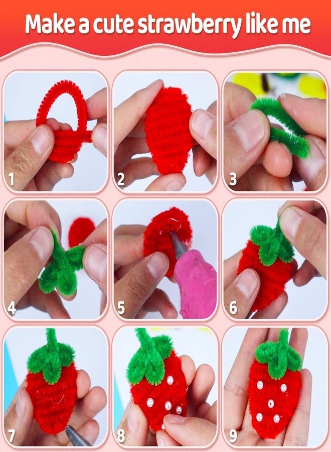 KRAFTMASTERS� 200 PCS Pipe Cleaners Craft Supplies Multi-Color Chenille Stems for Art and Craft Projects Creative DIY Valentine's Day Decorations (12inch x 6mm) - Image 4