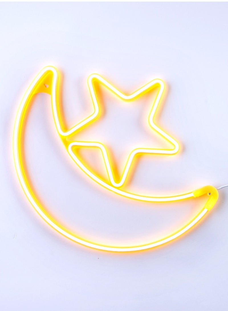 هلالفل مصباح LED على شكل نجمة هلالية | إضاءة ديكورية متوسطة مقاومة للماء | رمضان، عيد الفطر، وهدايا إسلامية | للمنزل، غرفة النوم، غرفة المعيشة، داخلي وخارجي | إضاءة بيضاء دافئة | كابل بطول 1.5 متر - Image 3