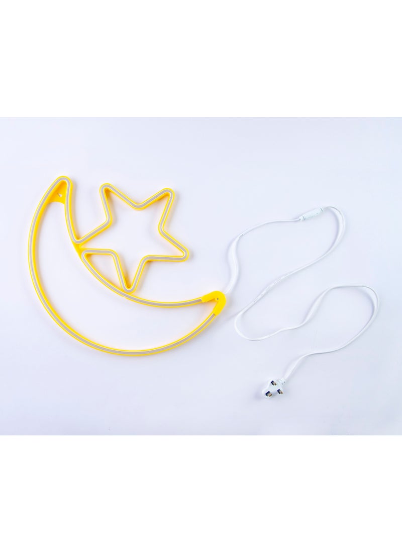 هلالفل مصباح LED على شكل نجمة هلالية | إضاءة ديكورية متوسطة مقاومة للماء | رمضان، عيد الفطر، وهدايا إسلامية | للمنزل، غرفة النوم، غرفة المعيشة، داخلي وخارجي | إضاءة بيضاء دافئة | كابل بطول 1.5 متر - Image 2