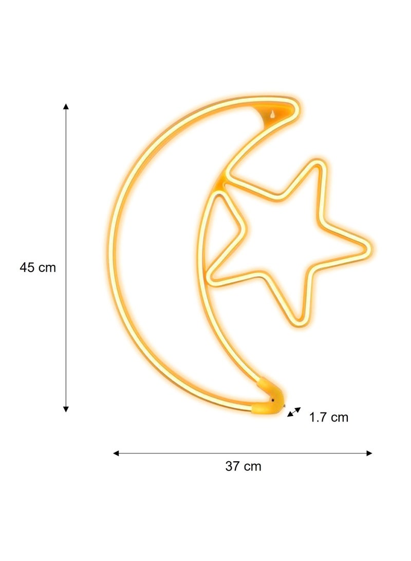 هلالفل مصباح LED على شكل نجمة هلالية | إضاءة ديكورية متوسطة مقاومة للماء | رمضان، عيد الفطر، وهدايا إسلامية | للمنزل، غرفة النوم، غرفة المعيشة، داخلي وخارجي | إضاءة بيضاء دافئة | كابل بطول 1.5 متر - Image 5