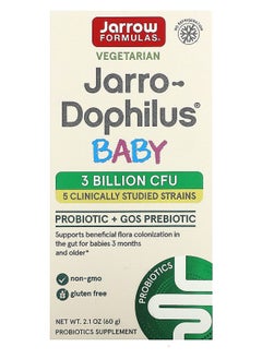 jarrow formulas Vegetarian JarroDophilus Baby 3 Months+ 3 Billion CFU 2.1 oz (60 g) 