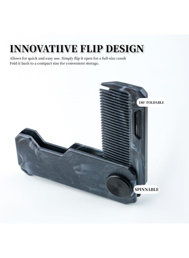 2Pcs Mini Folding Beard Comb Set - Pocket Comb for Men’s Beard & Moustache Grooming, Fine Tooth Hair Comb for Travel and Everyday Use - Image 5