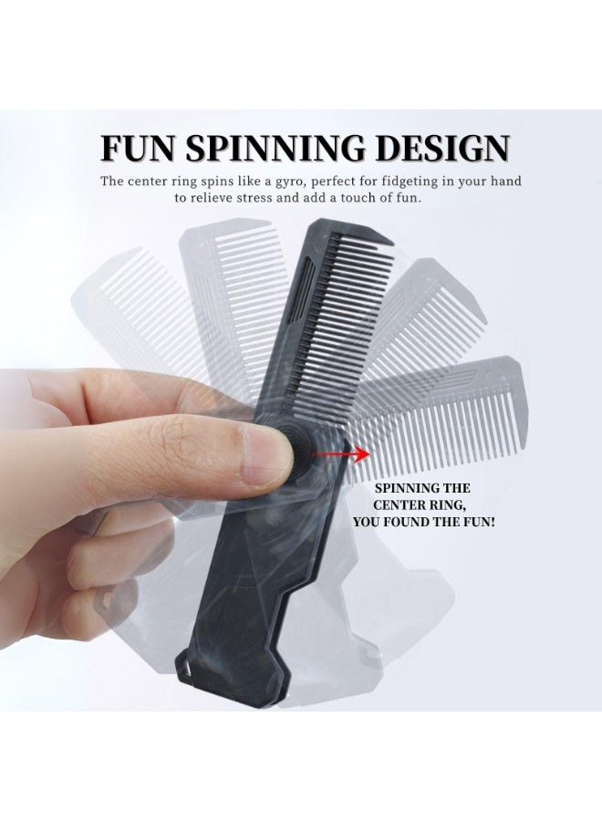 2Pcs Mini Folding Beard Comb Set - Pocket Comb for Men’s Beard & Moustache Grooming, Fine Tooth Hair Comb for Travel and Everyday Use - Image 2