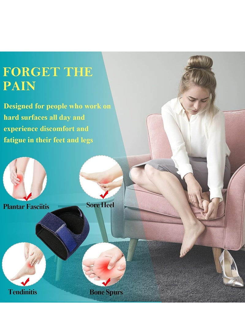 Loquat 4 Pack Blue Heel Protectors, L Size, for Men  Women, Plantar Fasciitis Support, Heel Pain Relief Pads - Image 2