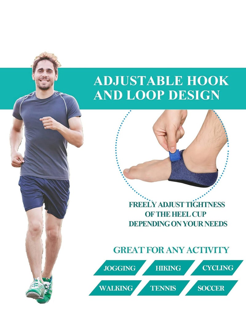 Loquat 4 Pack Blue Heel Protectors, L Size, for Men  Women, Plantar Fasciitis Support, Heel Pain Relief Pads - Image 5