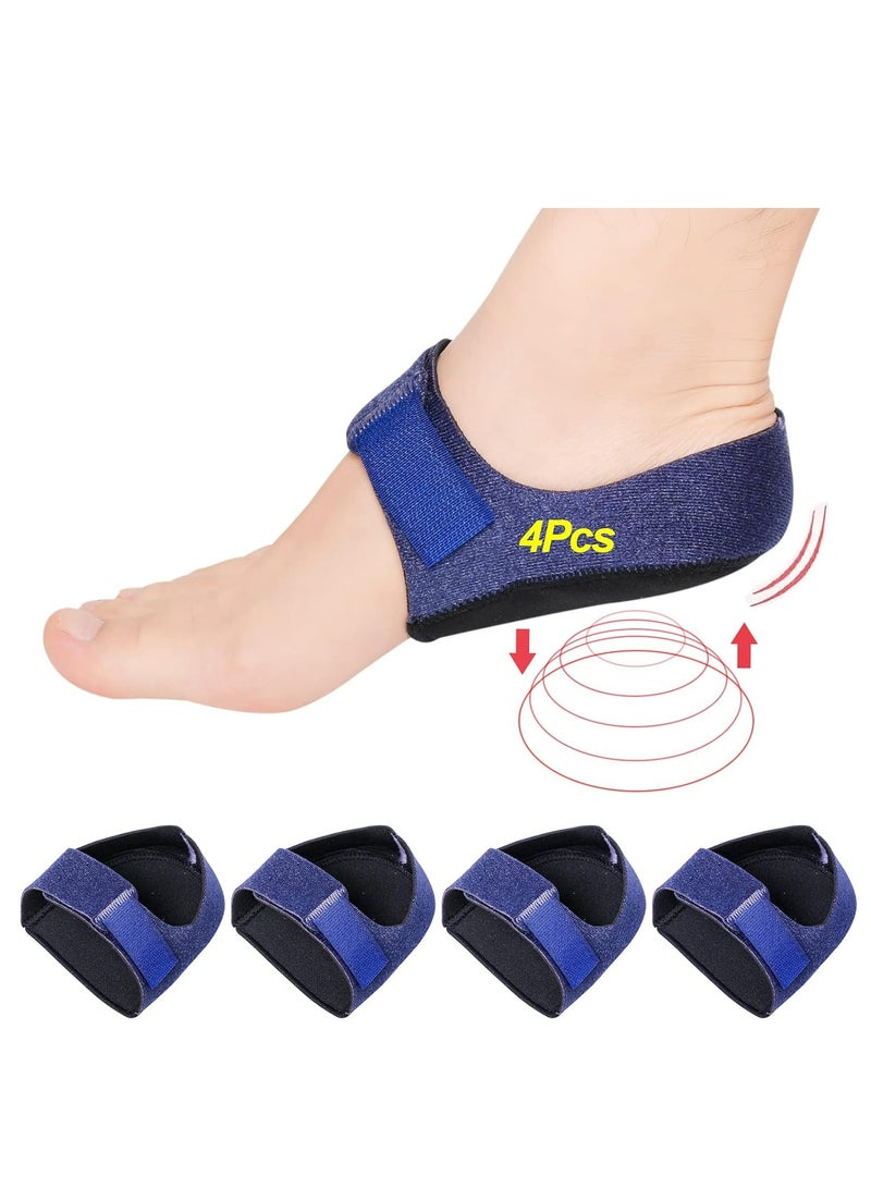 Loquat 4 Pack Blue Heel Protectors, L Size, for Men  Women, Plantar Fasciitis Support, Heel Pain Relief Pads - Image 1