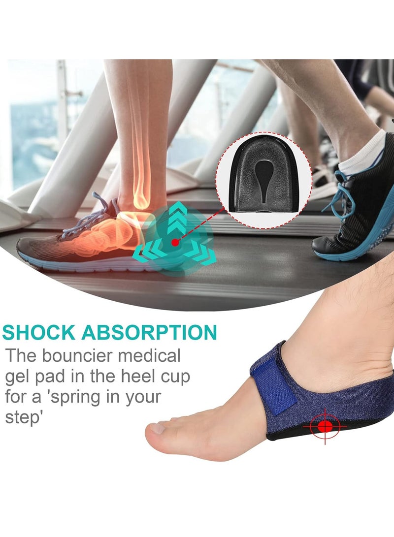 Loquat 4 Pack Blue Heel Protectors, L Size, for Men  Women, Plantar Fasciitis Support, Heel Pain Relief Pads - Image 3