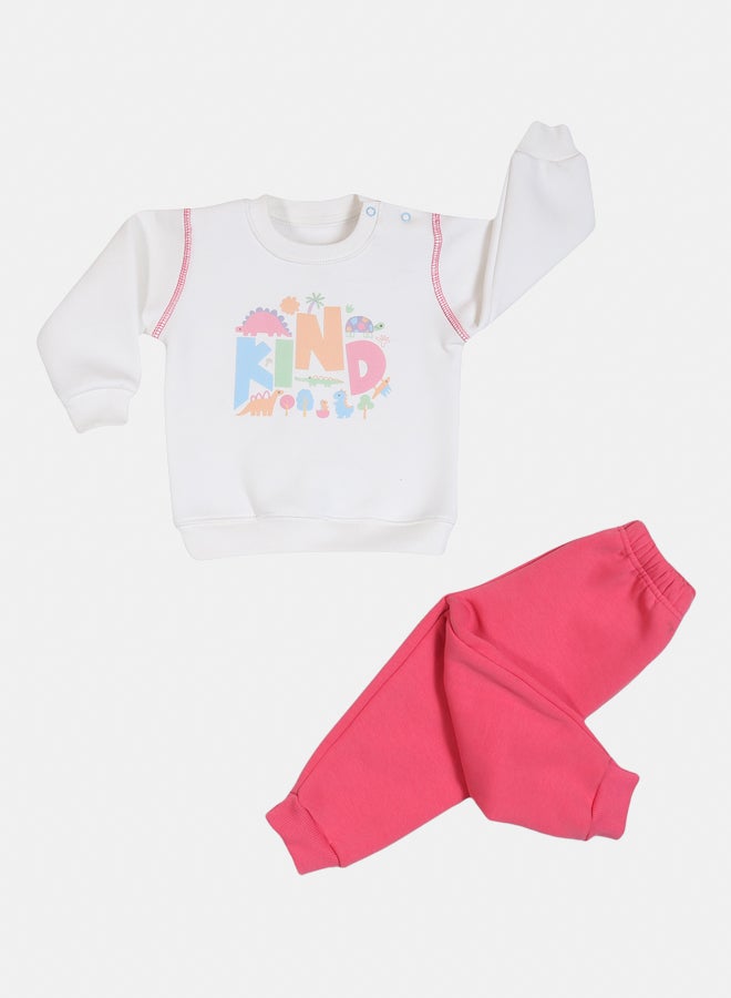 جوكي بيجاما شتوي أطفال بنات مبطن فليس Dinasour بطبعة